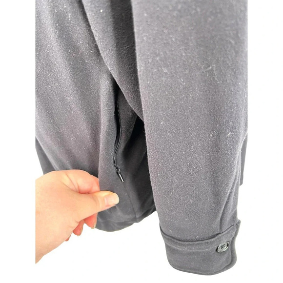 Athleta Retroplush Shirt Jacket in Black Shacket Size Large - Picture 7 of 11